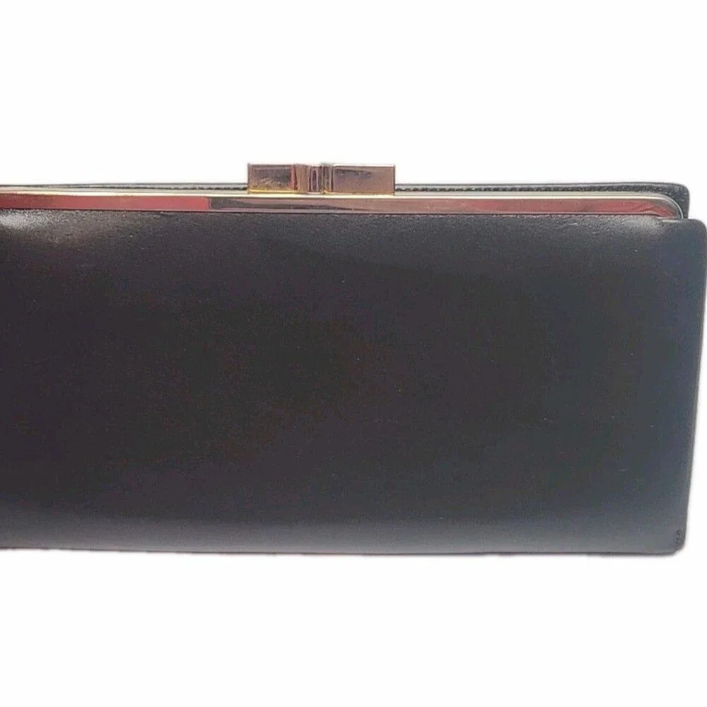 Givenchy Wallet Clutch Black Leather Card Organizer Coin Pocket 7.5